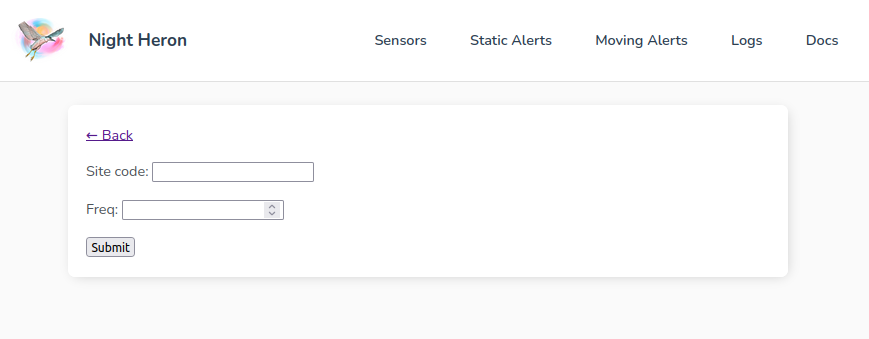 Sensor Details Form